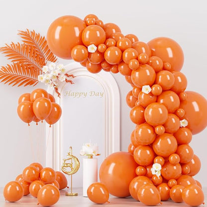 Voircoloria 130pcs Orange Balloons Garland Arch Kit, 18 12 10 5 Inch | by Voircoloria