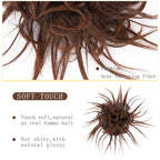 HMD Tousled Updo Messy Bun Hairpiece Hair Extension Ponytail with Elastic Rubber Band Updo Ponytail Hairpiece Synthetic Hair Extensions Scrunchies Ponytail Hairpieces for Women