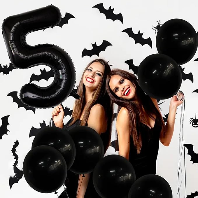 Number Balloons Black Party Balloon - Image 6