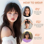 Benehair Clip on Bangs for Women Human Hair, Fake Bangs Clip Human hair, French Bangs Clip in Hair Extensions Hair Pieces with Temples for Daily Wear (Natural Black)
