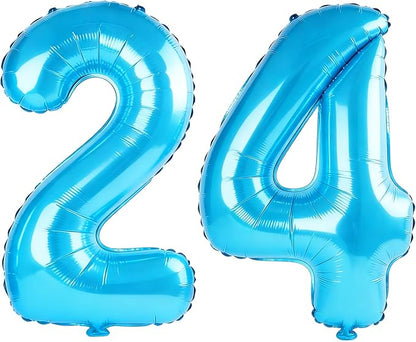 40 Inch Number 24 Balloons for 24th Birthday Party Decorations, 0-100 Jewelry by FOBELEC