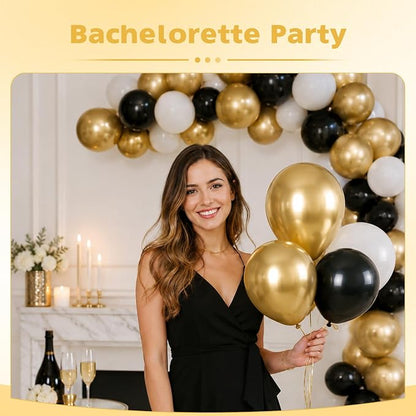 Metallic Gold Balloons, 12 Inch Chrome Gold Latex Party Balloons | 30 Pack Gold - Image 5