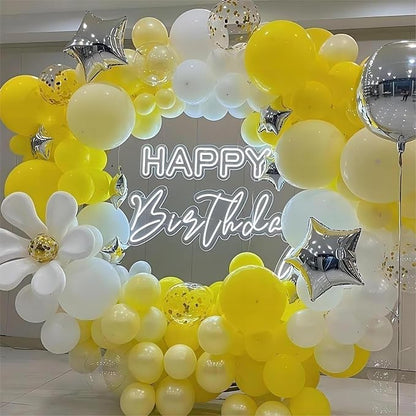 130pcs 18 12 10 5 Inch White and Yellow Balloons Garland Arch Kit | Different - Image 4