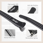Sndyi Hair Sectioning Clips - Non-Slip Duck Billed With Silicone Band for Styling, Rollers - 6Pcs, Black - for Hairdressers, Barbers, Women, Men