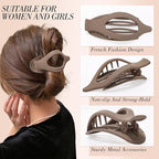 Obeoby 8 PCS Flat Hair Clips for Women, French Flat Claw Clips for Thin or Thick Hair Medium Large Hair Accessories Barrettes Duckbill Strong-Hold