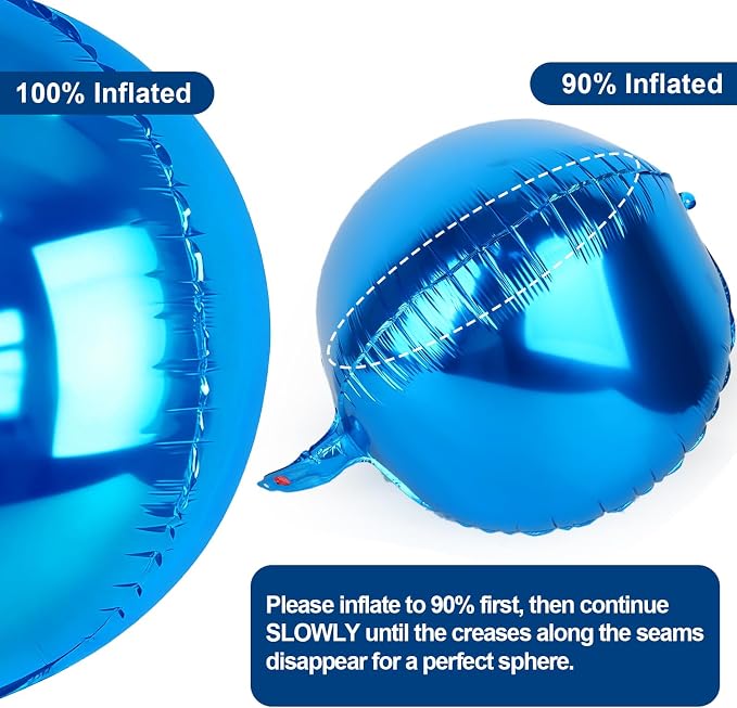 6pcs Blue Foil Balloons 22inch Round Balloons - Image 5