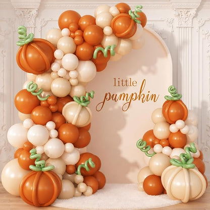 CROSSFINGERS Fall Pumpkins Balloon Arch Kit Baby Shower Decoration | Orange by CROSSFINGERS