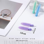 10 Pcs Creaseless No Crease No Bend Flat Hair Clips For Styling Non Slip Makeup Clips For Women Salon Hairstyle,Jelly White Green Neon-Green Blue Purple