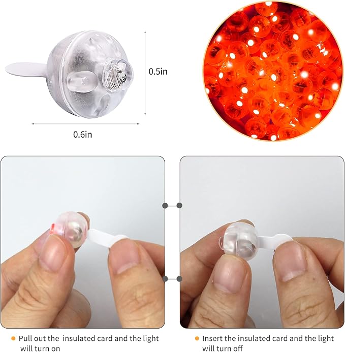 200pcs Red LED Balloon Lights, Mini Led Lights Small Round LED Ball Lamp - Image 2