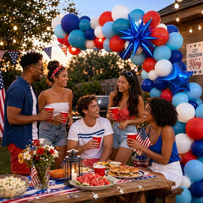 Red White Blue Balloons 4th of July Balloon Star Foil Balloon Navy Royal Dusty - Image 7