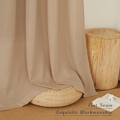 NICETOWN Thick Linen Blend Curtains Flax Textured - Image 7
