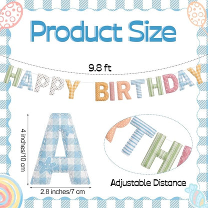 Felt Happy Birthday Garland Rainbow Banner Reusable Happy Birthday Sign Party - Image 2