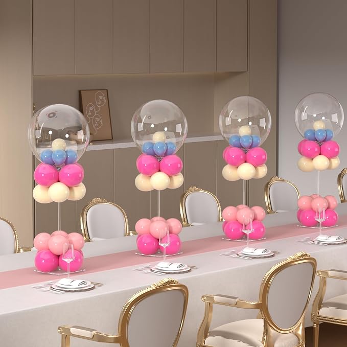 6 Pack Clear Acrylic Balloon Stand 15.75 inch Party Centerpiece Kit - Image 8