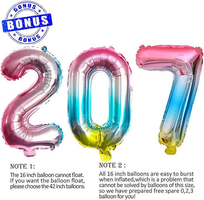 Rainbow 2027 Foil Number Balloons - Image 4