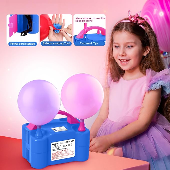 Electric Balloon Pump, 110V 600W Portable Dual Nozzles Balloon Pump, Air Pump - Image 7