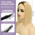 Womens Real Human Hair Toppers for Thin Hair #T3/60, 14 Inch Length 3x5 Inch Injected Silk Base 130% Density Hair Pieces