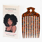 15N Professional Afro Hair Pick for Ultimate Curl Definition, Ideal for Men, Women, and Kids, Cellulose Acetate Long Tooth comb 6.3 inch(16cm) (Tortoise, 1 PACK)