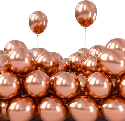 PartyWoo Rose Gold Balloons 50pcs Metallic Chrome Rose Gold Color | 5 Inch by PartyWoo