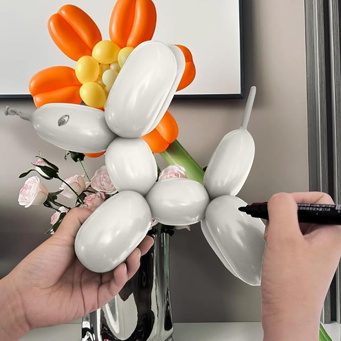 100Pcs Sand White 260 balloons, Thickening Latex Cream 260q Balloons - Image 5