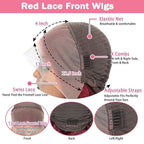AMIRTY 250 Density Burgundy wig human hair 13x4 99J body wave lace front wigs human hair Pre Plucked Glueless Wine red colored lace front wig for Women 26inch