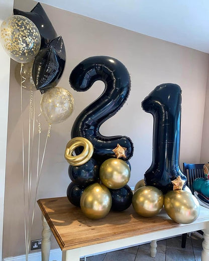 40 Inch Black 21 Number Balloons Giant Jumbo Huge 12 or 21 Foil Mylar Helium - Image 6