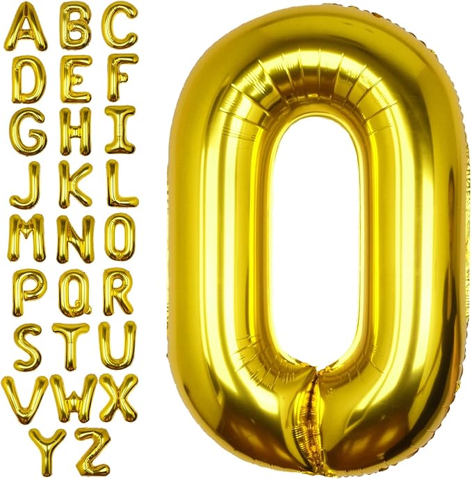 40 Inch Gold Letter O Balloon Big Foil Helium Letter Balloons A-Z | Giant Large by SULALABOO