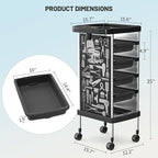 FreSup 6-Tier Salon Cart with Wheels, Stainless Steel Hair Salon Storage Tool Cart, Barber Station Trolley, Rolling Beauty Organizer for Hair Stylist, Makeup, Skincare, SPA, Tattoo, Home or Bathroom