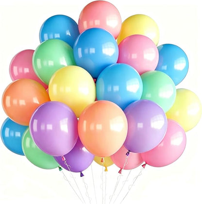 Rainbow Balloons, 65 Pieces Multi Colorful Latex Balloon by Ohsoftly