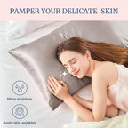 BEDELITE Satin Pillowcase for Hair and Skin, Super Soft and Cooling Similar to Silk Pillow Cases 2 Pack with Envelope Closure, Gift for Women Men(20"x26" Standard Size, Rose Taupe)