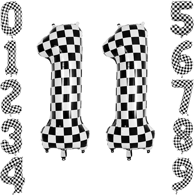 40" Checkered Number 11 Balloon by TNCDJKPA