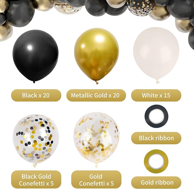 RUBFAC Black and Gold Balloons, 2026 Graduation Party Decorations Balloons - Image 2