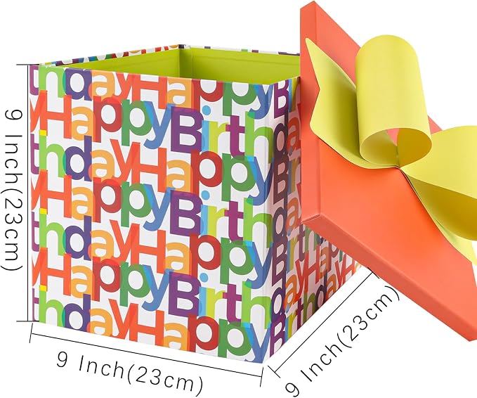 BIOBROWN Gift Boxes with Lids for Presents Text Birthday Design Gift Box | - Image 5