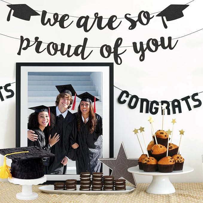 2026 Graduation Decorations Pre-Strung Blingbling We Are So Proud of You Banner - Image 6