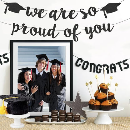 2026 Graduation Decorations Pre-Strung Blingbling We Are So Proud of You Banner - Image 6