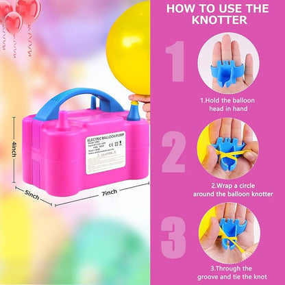 Balloon Pump Electric, 110V 600W Balloon Blower Inflator Dual Nozzle Air Pump - Image 4