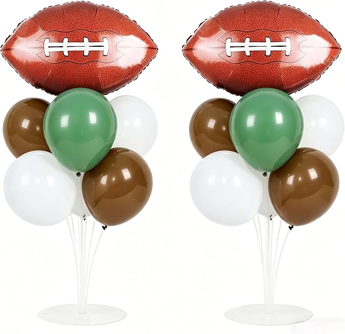 Football Party Balloons Stand Kit 2 Sets, Rugby Ball Foil Balloon Table by Unknown