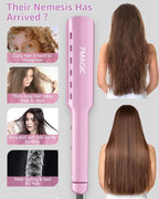 7MAGIC Nano Titanium Hair Straightener, 1.7" Wide Flat Iron for All Hair Types, Flat Iron Hair Straightener with 5 Temp, Hair Iron with Dual Voltage, Straightening Iron for Fast Straightening, Purple