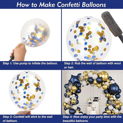 RUBFAC 176pcs Navy Blue Gold Balloons Arch Kit - Image 7