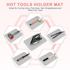 AMIJEAL Oversize Silicone Heat Resistant Mat for Hair Tools, Curling Iron Flat Iron Hair Straightener Holder Mat, Portable Hot Tools Cover Pad for Travel Vanity Salon(14.2" x 11.0")