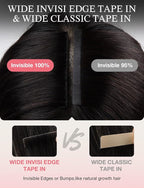 DOORES Invisi Edge Tape in Wide Hair Extensions Human Hair, Chocolate Brown to Honey Blonde 4PCS Injection Tape ins 20g 18 Inch, Virgin Human 3 Inch Wide Injected Extensions Invisible
