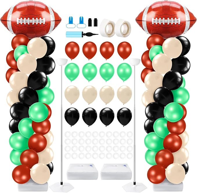 Kasyat 2 Sets Football Balloon Column Stand Kit Football Balloon Arch Garland by Kasyat