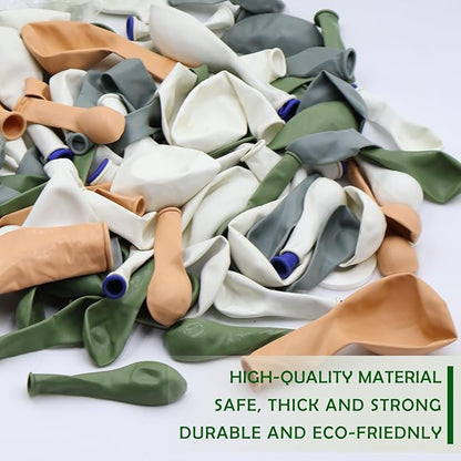 Dusty Green Blue Balloon Garland – Double Stuffed Baby Blue Sage Green White - Image 6