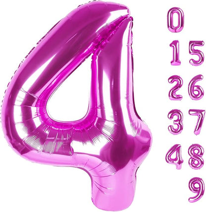 4 Balloon Number 40 Inch Rose Purple Balloons by Mluchee