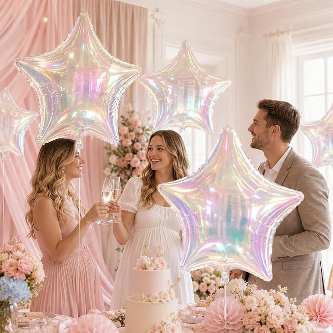 Iridescent Star Balloons, Baby Shower, Graduation, Engagement and Anniversary - Image 5
