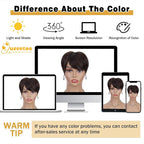 QUEENTAS Brown Short Hair Toppers for Women with Thinning Hair 360°3D Cover with 3 Clips Hair Pieces Wispy Bangs 4.6"*3.6" Coverage(Dark Brown/#2)