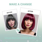 Fvquhvo Red Hair Dye Shampoo 3 in 1, Burgundy Hair Dye for Women Men, Coconut Dye Shampoo, Long Lasting Hair Color, Champu Para Canas, Color Grays in Minutes