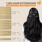 DOORES Hair Extensions Clip in Human Hair, Dirty Blonde Mixed Platinum Blonde 100g 7pcs 14 Inch, Remy Clip in Extensions Real Silky Weft