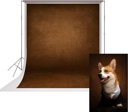 UrcTepics 8x12ft Brown Vintage Backdrop. Portraits and Headshots Cloth Backdrop by UrcTepics