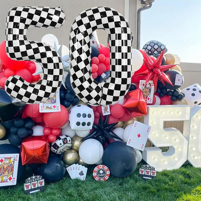 TONIFUL 40 Inch Large Checkered Number 5 Balloon 5th Birthday Decorations | 5th - Image 5