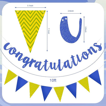 Boao Pre-Strung Congratulations Banner Sign Glitter Congratulation Banner 10 ft - Image 3